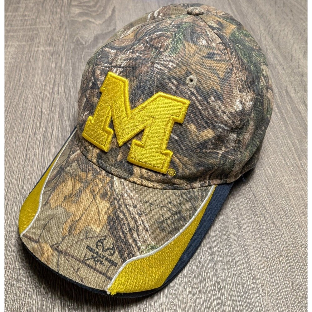 Michigan Wolverines Hat Outdoor Cap Men's Adjustable Camouflage Yellow